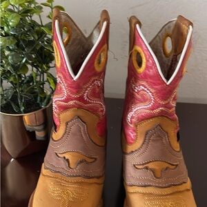Brown and Red Western Cowboy Boots